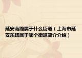 延安南路属于什么街道（上海市延安东路属于哪个街道简介介绍）