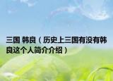 三国 韩良（历史上三国有没有韩良这个人简介介绍）