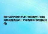 国内知名的酒店设计公司有哪些介绍(国内知名的酒店设计公司有哪些详细情况如何)