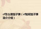 cf怎么增加子弹（cf如何加子弹简介介绍）