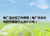 电厂凉水塔工作原理（电厂中凉水塔的作用是什么简介介绍）