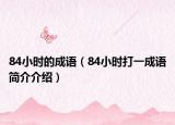 84小时的成语（84小时打一成语简介介绍）