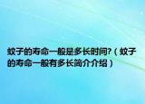 蚊子的寿命一般是多长时间?（蚊子的寿命一般有多长简介介绍）