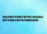 热血无赖开车时候不能开枪介绍(热血无赖开车时候不能开枪详细情况如何)