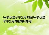 lol多玩盒子怎么用介绍(lol多玩盒子怎么用详细情况如何)