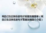 祝自己生日快乐的句子发朋友圈简单（祝自己生日快乐的句子发朋友圈简介介绍）