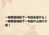一畦春韭绿的下一句应该是什么（一畦春韭绿的下一句是什么简介介绍）