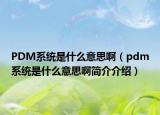 PDM系统是什么意思啊（pdm系统是什么意思啊简介介绍）
