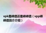 vpk是峰值还是峰峰值（vpp峰峰值简介介绍）