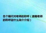 各个朝代对老师的称呼（唐朝老师的称呼是什么简介介绍）