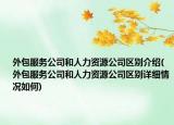 外包服务公司和人力资源公司区别介绍(外包服务公司和人力资源公司区别详细情况如何)