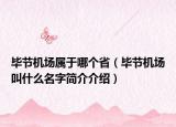 毕节机场属于哪个省（毕节机场叫什么名字简介介绍）