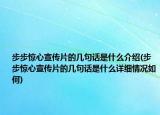 步步惊心宣传片的几句话是什么介绍(步步惊心宣传片的几句话是什么详细情况如何)