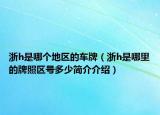 浙h是哪个地区的车牌（浙h是哪里的牌照区号多少简介介绍）