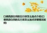 口袋西游白羽的五行该怎么加点介绍(口袋西游白羽的五行该怎么加点详细情况如何)