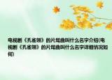 电视剧《孔雀翎》的片尾曲叫什么名字介绍(电视剧《孔雀翎》的片尾曲叫什么名字详细情况如何)