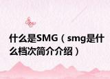 什么是SMG（smg是什么档次简介介绍）