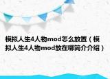 模拟人生4人物mod怎么放置（模拟人生4人物mod放在哪简介介绍）