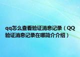 qq怎么查看验证消息记录（QQ验证消息记录在哪简介介绍）