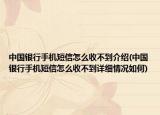中国银行手机短信怎么收不到介绍(中国银行手机短信怎么收不到详细情况如何)