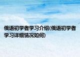 俄语初学者学习介绍(俄语初学者学习详细情况如何)