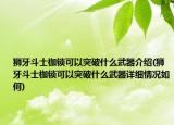 狮牙斗士枷锁可以突破什么武器介绍(狮牙斗士枷锁可以突破什么武器详细情况如何)