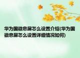 华为国徽息屏怎么设置介绍(华为国徽息屏怎么设置详细情况如何)