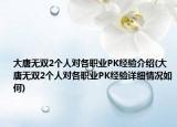 大唐无双2个人对各职业PK经验介绍(大唐无双2个人对各职业PK经验详细情况如何)