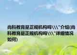 尚科教育是正规机构吗\