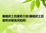 黑暗武士百度吧介绍(黑暗武士百度吧详细情况如何)