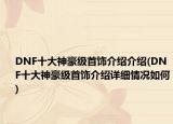DNF十大神豪级首饰介绍介绍(DNF十大神豪级首饰介绍详细情况如何)