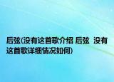 后弦(没有这首歌介绍 后弦  没有这首歌详细情况如何)