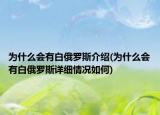 为什么会有白俄罗斯介绍(为什么会有白俄罗斯详细情况如何)