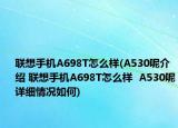联想手机A698T怎么样(A530呢介绍 联想手机A698T怎么样  A530呢详细情况如何)