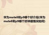 华为mate8和p9哪个好介绍(华为mate8和p9哪个好详细情况如何)