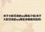 关于火影忍者的qq网名介绍(关于火影忍者的qq网名详细情况如何)