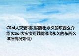 CSol大灾变可以刷得出永久的东西么介绍(CSol大灾变可以刷得出永久的东西么详细情况如何)