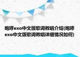咆哮exo中文版歌词教唱介绍(咆哮exo中文版歌词教唱详细情况如何)