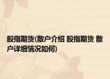 股指期货(散户介绍 股指期货 散户详细情况如何)