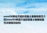 wowDK鲜血天赋的装备主要要啥属性介绍(wowDK鲜血天赋的装备主要要啥属性详细情况如何)