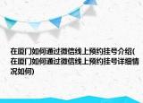 在厦门如何通过微信线上预约挂号介绍(在厦门如何通过微信线上预约挂号详细情况如何)