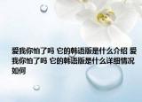 爱我你怕了吗 它的韩语版是什么介绍 爱我你怕了吗 它的韩语版是什么详细情况如何