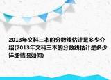 2013年文科三本的分数线估计是多少介绍(2013年文科三本的分数线估计是多少详细情况如何)