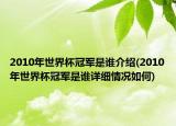 2010年世界杯冠军是谁介绍(2010年世界杯冠军是谁详细情况如何)