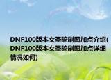 DNF100版本女圣骑刷图加点介绍(DNF100版本女圣骑刷图加点详细情况如何)