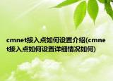 cmnet接入点如何设置介绍(cmnet接入点如何设置详细情况如何)