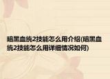 暗黑血统2技能怎么用介绍(暗黑血统2技能怎么用详细情况如何)