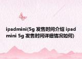 ipadmini(5g 发售时间介绍 ipadmini 5g 发售时间详细情况如何)