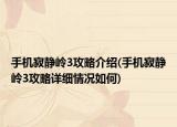 手机寂静岭3攻略介绍(手机寂静岭3攻略详细情况如何)