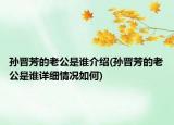 孙晋芳的老公是谁介绍(孙晋芳的老公是谁详细情况如何)